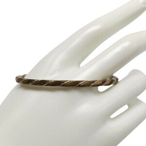 Twisted Copper Silver Open Cuff Bracelet By Sergio Lub